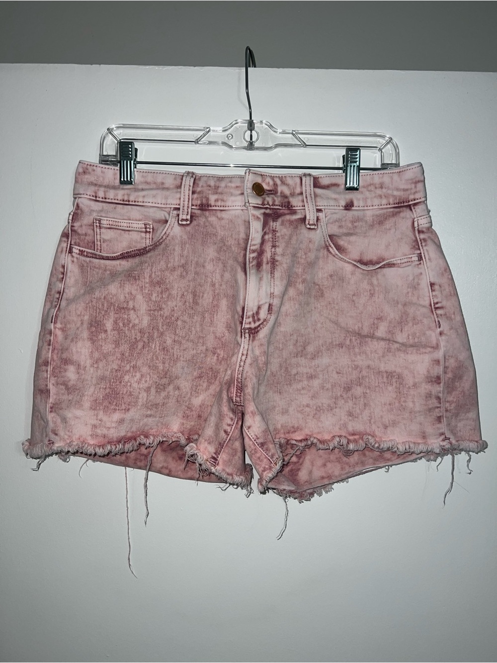 Universal Thread Pink Acid-Wash Denim High-Rise Shorts